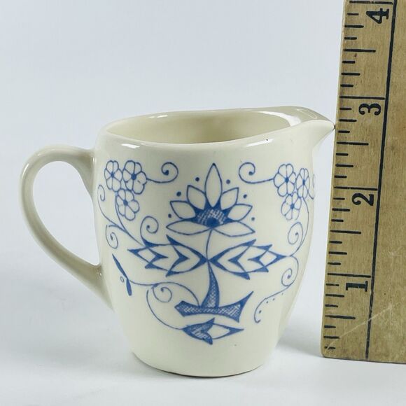 Vintage Stavangerflint Norway Ceramic Creamer Pitcher Flint Blue & White 2.75in - Picture 10 of 10